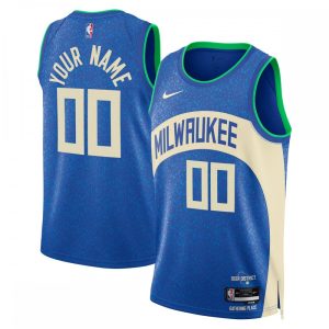 Milwaukee Bucks Nike Unisex 2023/24 Stylish Custom Swingman Jersey Royal City Edition