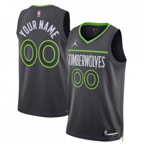 Minnesota Timberwolves Jordan Brand Unisex 2022/23 Terrific Swingman Custom Jersey Statement Edition Black
