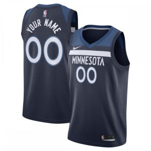 Minnesota Timberwolves Nike Swingman Custom Jersey Luxurious Navy Icon Edition