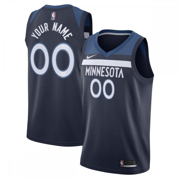 Minnesota Timberwolves Nike Swingman Custom Jersey Luxurious Navy Icon Edition