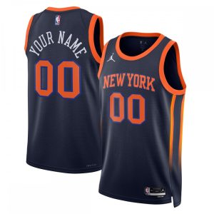 New York Knicks Jordan Brand Unisex 2022/23 Delightful Swingman Custom Jersey Statement Edition Navy