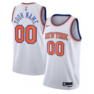 New York Knicks Nike Youth Swingman Custom Premium - grade Jersey White Association Edition