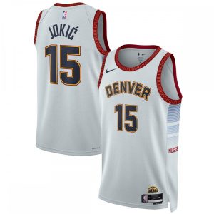 Nikola Jokic Denver Nuggets Marvelous Nike Unisex 2022/23 Swingman Jersey City Edition Silver