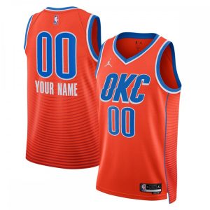 Oklahoma City Thunder Jordan Distinguished Brand Unisex 2022/23 Swingman Custom Jersey Statement Edition Orange