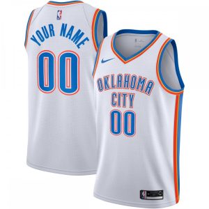 Oklahoma City Thunder Nike 2020/21 Prime Swingman Custom Jersey Association Edition White