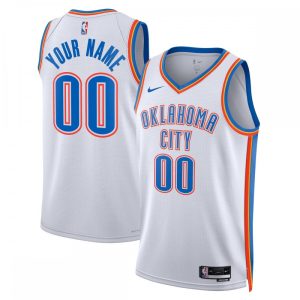Oklahoma City Thunder Nike Unisex 2022/23 Swingman Custom Jersey White Association Edition Sophisticated