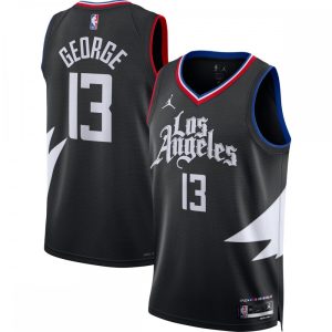 Paul George LA Clippers Jordan Brand 2022/23 Statement Edition Swingman Jersey Black Notable