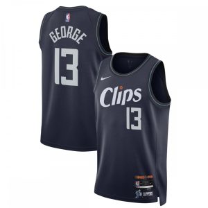 Paul George LA Clippers Nike Unisex 2023/24 Swingman Delightful Jersey Navy City Edition