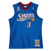 Philadelphia 76ers Allen Iverson #3 Throwback Blue 2001 02 Hardwood Classics Jersey Superb