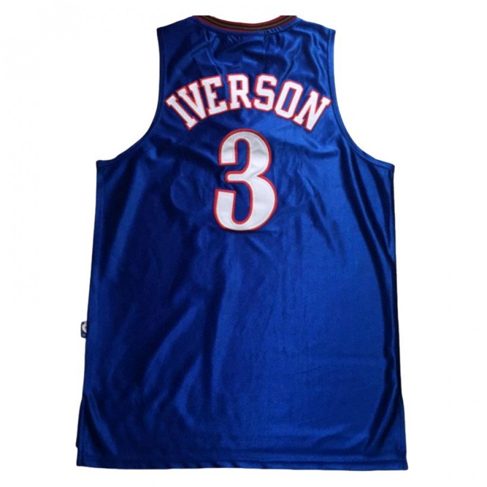 Philadelphia 76ers Allen Iverson #3 Throwback Fabulous Blue Champions Jersey - Image 2