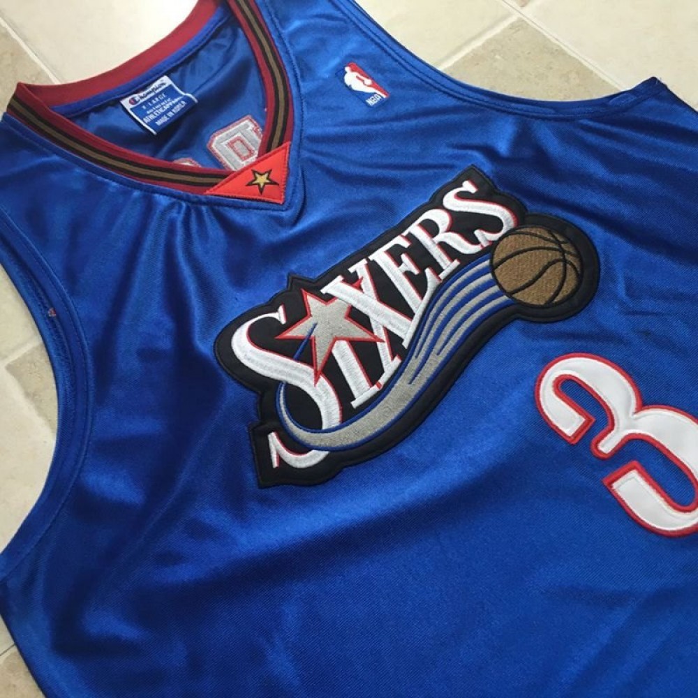 Philadelphia 76ers Allen Iverson #3 Throwback Fabulous Blue Champions Jersey - Image 3
