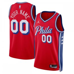Philadelphia 76ers Jordan Brand Gorgeous Unisex 2022/23 Swingman Custom Jersey Statement Edition Red