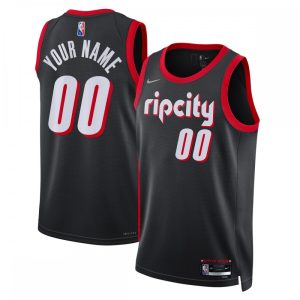 Portland Stunning Trail Blazers Nike 2021/22 Swingman Custom Jersey City Edition Black