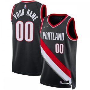 Portland Trail Blazers Nike 2021/22 Diamond Dashing Swingman Custom Jersey Icon Edition Black