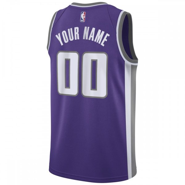 Sacramento Kings Nike Striking Swingman Custom Jersey Purple Icon Edition - Image 3