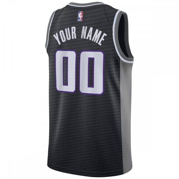 Sacramento Kings Nike Swingman Custom Charming Jersey Black Statement Edition - Image 3