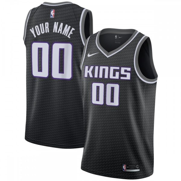 Sacramento Kings Nike Swingman Custom Charming Jersey Black Statement Edition
