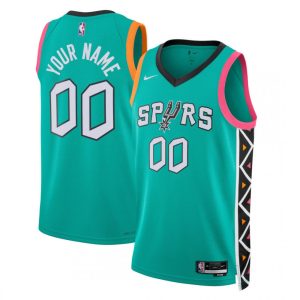 San Antonio Spurs Nike Unisex 2022/23 Swingman Custom Jersey City Edition – Turquoise Magnificent