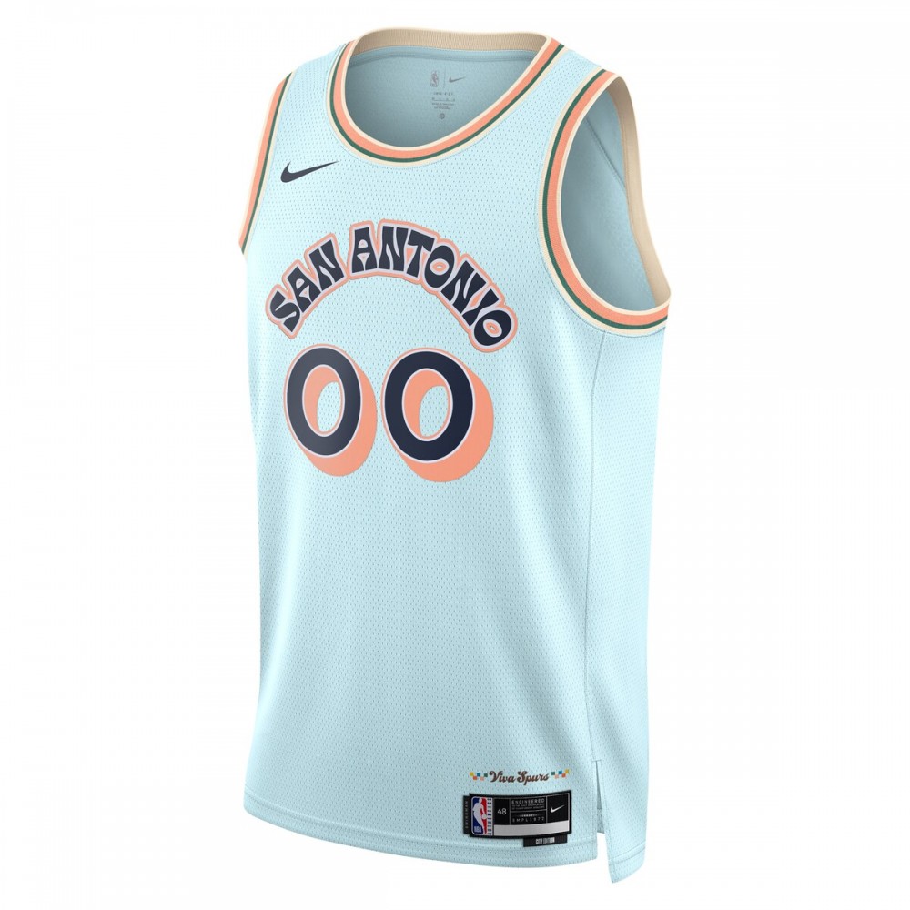 San Antonio Spurs Nike Unisex 2024/25 Custom Swingman Jersey City Edition Premium Light Blue - Image 2