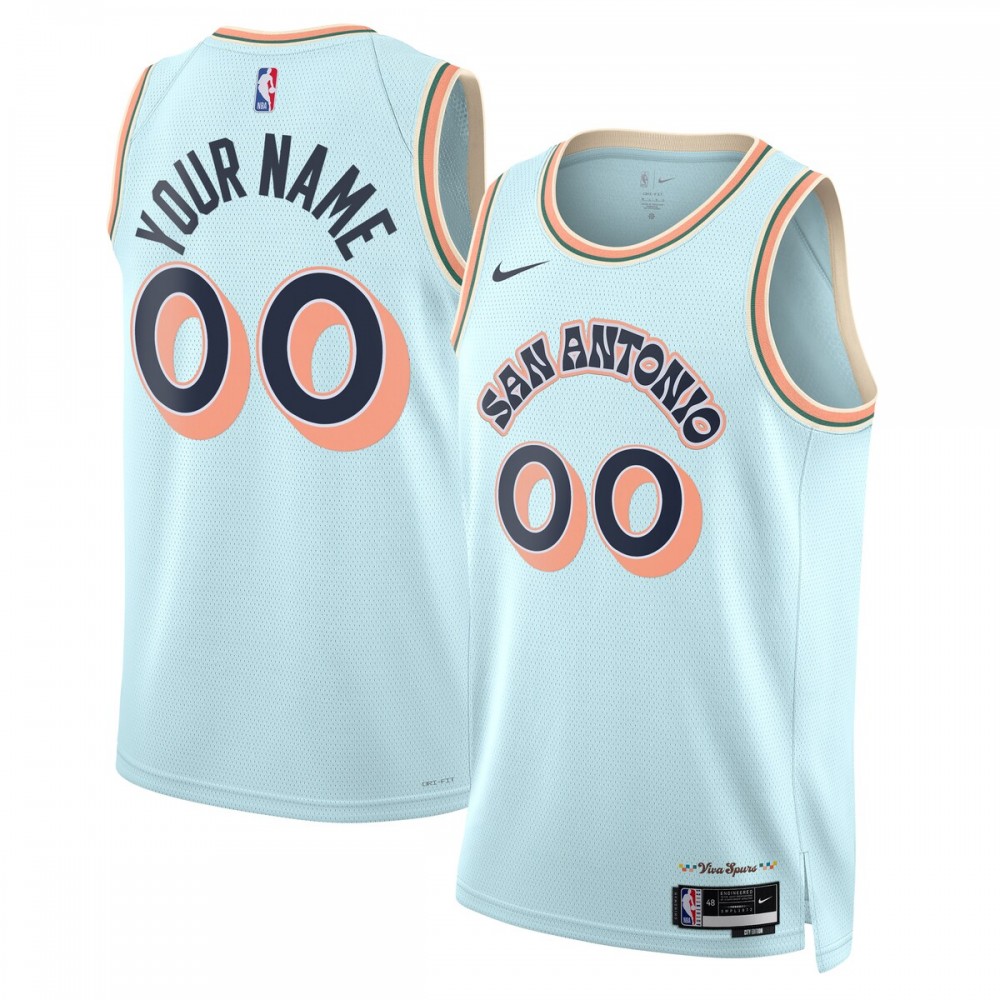 San Antonio Spurs Nike Unisex 2024/25 Custom Swingman Jersey City Edition Premium Light Blue