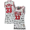 Scottie Pippen Chicago Bulls Women's 1997 Doodle Swingman Amazing Jersey White
