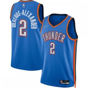 Shai Gilgeous Alexander Oklahoma City Thunder Nike 2021/22 Diamond Swingman Jersey Icon Edition Blue Gorgeous