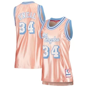 Shaquille O'Neal Los Angeles Lakers Women's 75th Captivating Anniversary Rose Gold 1996 Swingman Jersey Pink