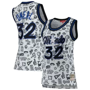 Shaquille O'Neal Outstanding Orlando Magic Women's 1994 Doodle Swingman Jersey White
