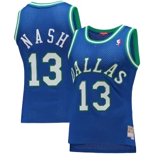 Steve Glamorous Nash Dallas Mavericks Women's 1998/99 Hardwood Classics Swingman Jersey Blue