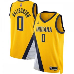 Tyrese Haliburton Indiana Refined Pacers Jordan Brand 2022/23 Statement Edition Swingman Jersey Gold