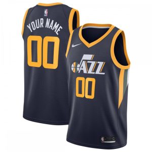 Utah Jazz Nike Stylish Swingman Custom Jersey Navy Icon Edition