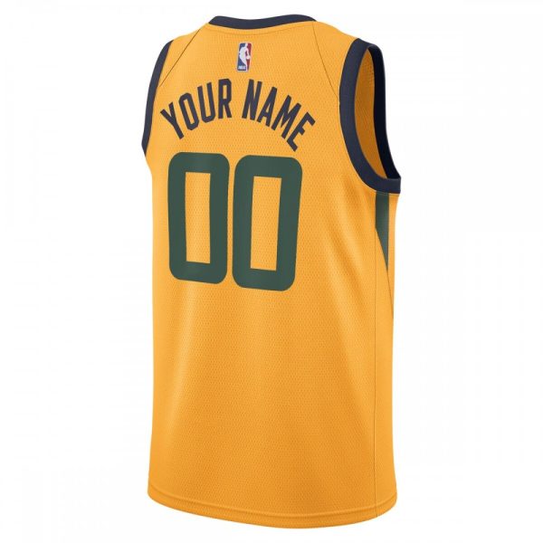 Utah Jazz Nike Swingman Custom Jersey Statement Luxurious Edition Gold - Image 3