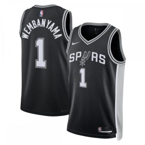 Victor Wembanyama San Antonio Marvelous Spurs Nike Unisex 2023 NBA Draft First Round Pick Swingman Jersey Icon Edition Black