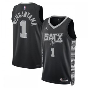 Victor Wembanyama San Antonio Prime Spurs Jordan Brand Unisex Swingman Jersey Statement Edition Black