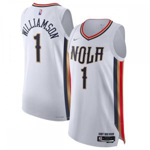 Zion Williamson Striking New Orleans Pelicans Nike 2021/22 Swingman Jersey City Edition White